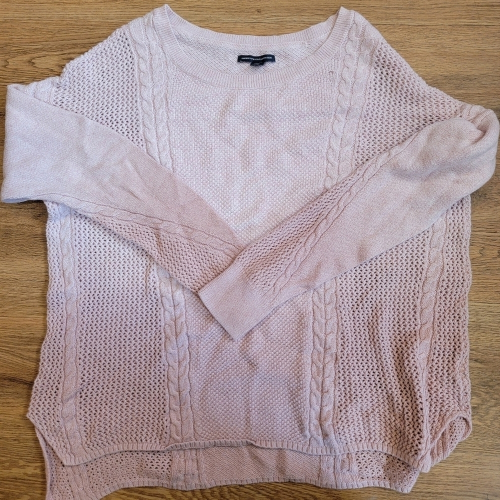 Women Long Sleeve Baby Pink American Eagle Sweater Size Large